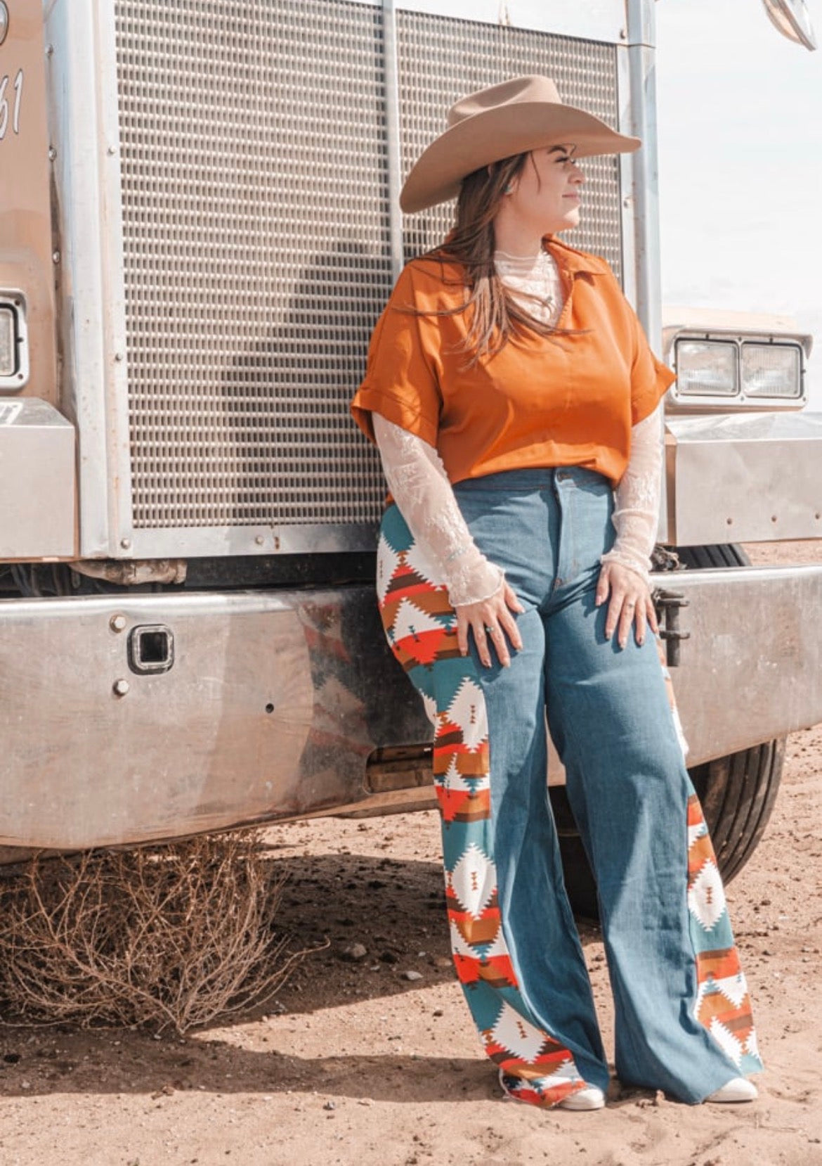 plus size tummy control Aztec side panel Pants