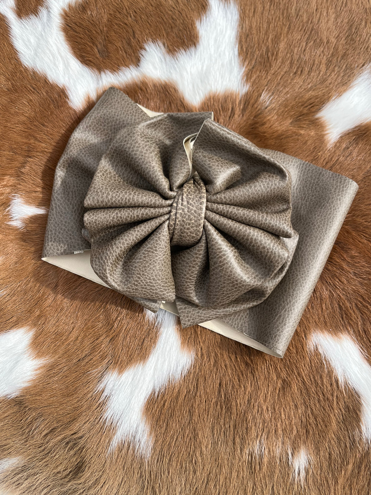 Mocha Faux leather Headwrap