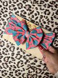 Turquoise Conch pink Headwrap