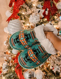 Turquoise Aztec Slippers