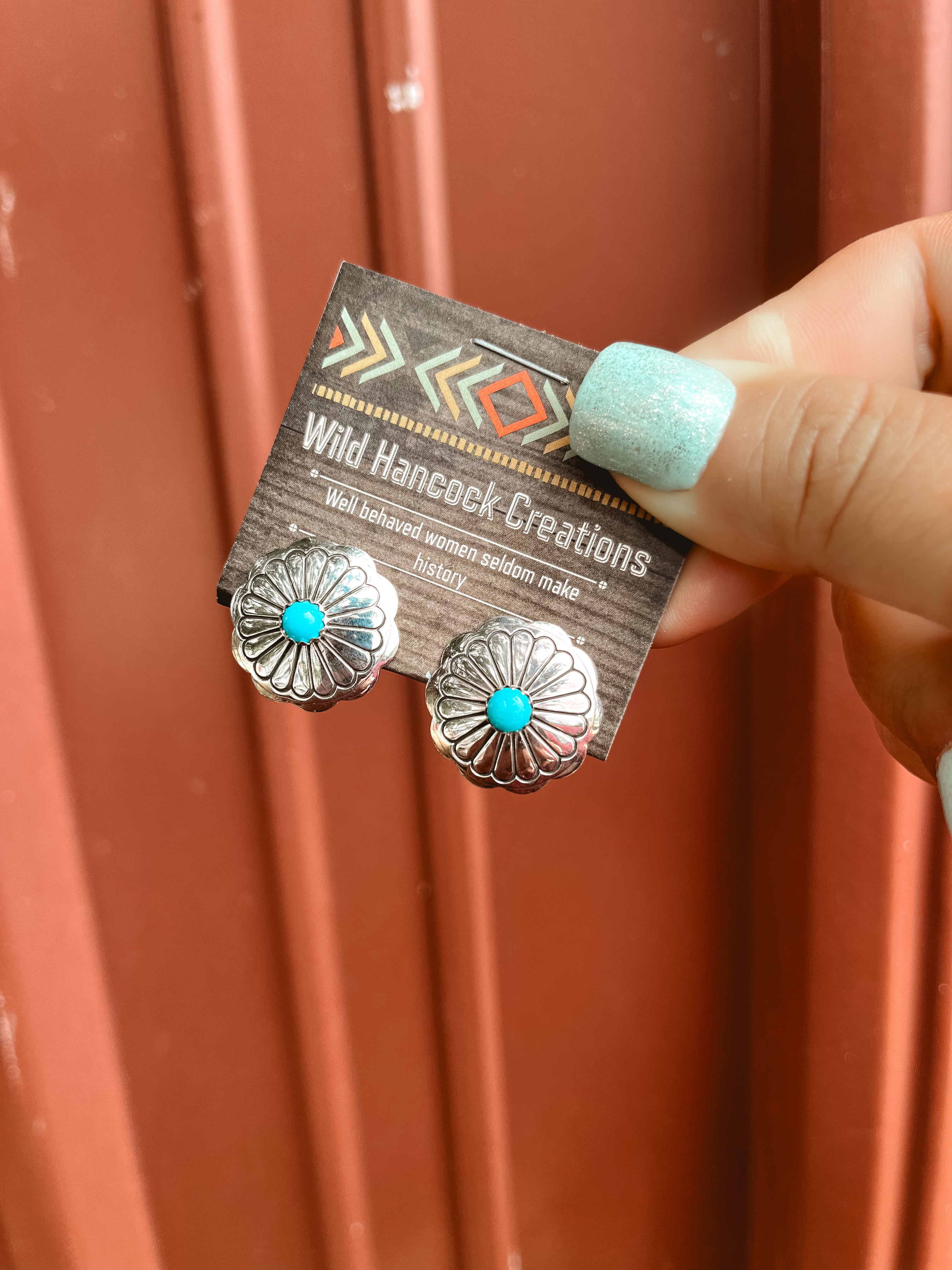 Concho Turquoise saucer studs