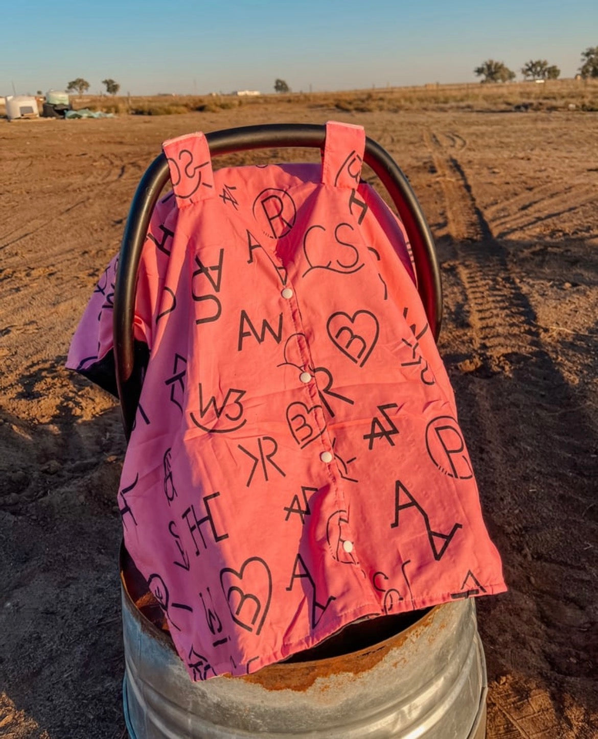 Pink Branded Carseat Cover