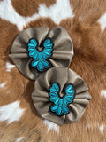Turquoise Concho clip ons