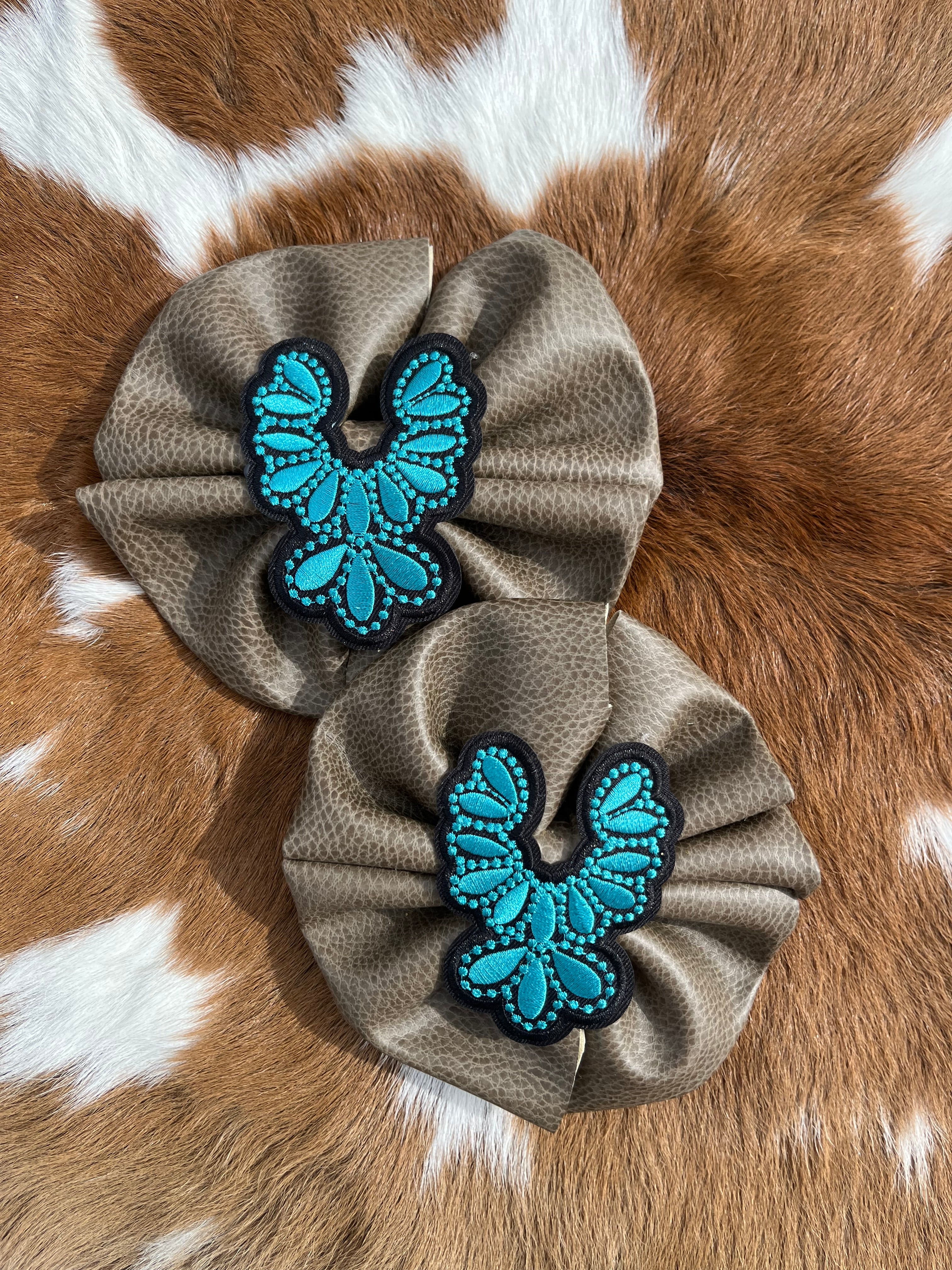 Turquoise Concho clip ons