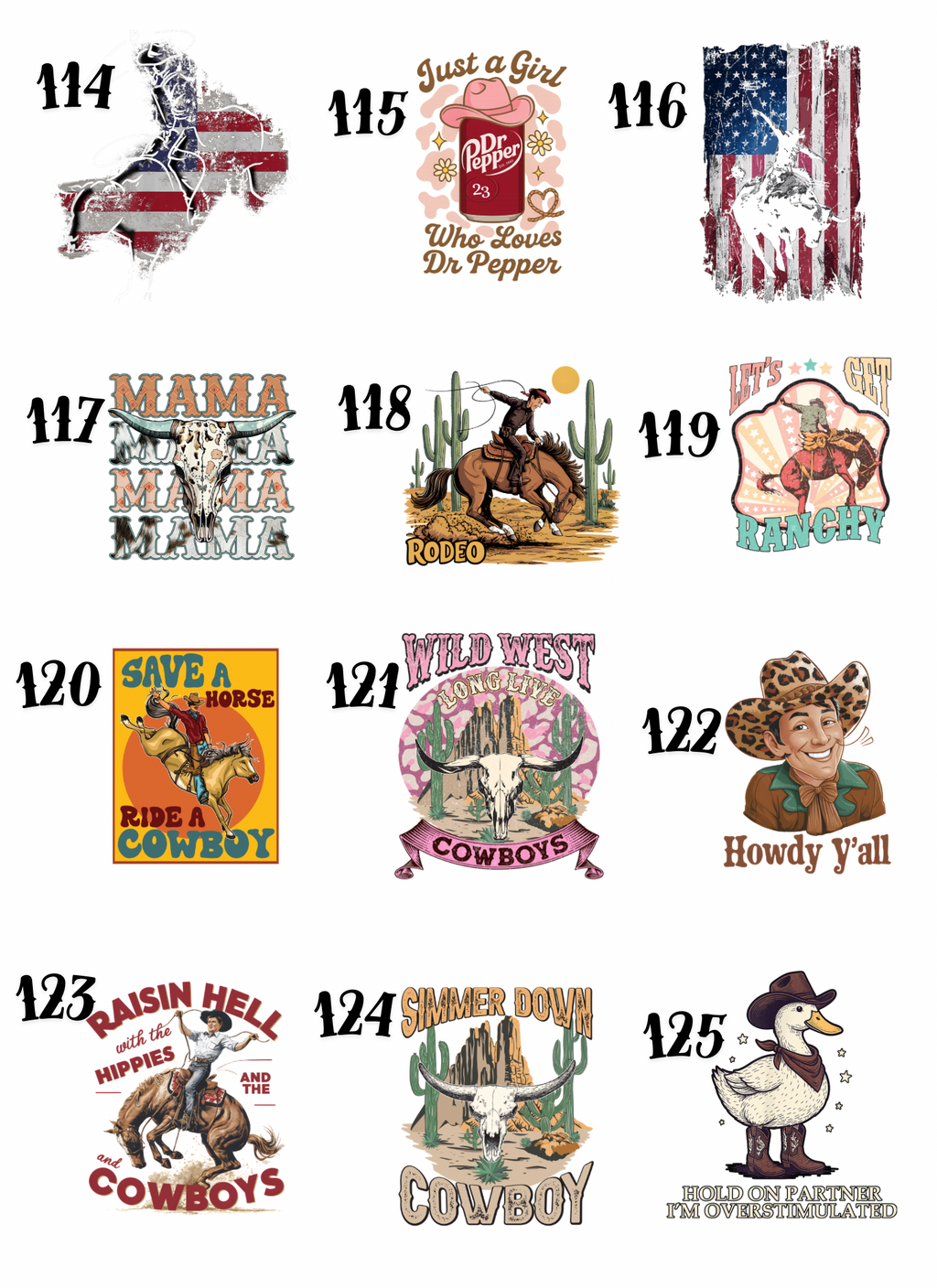 Adult Custom Western Tees