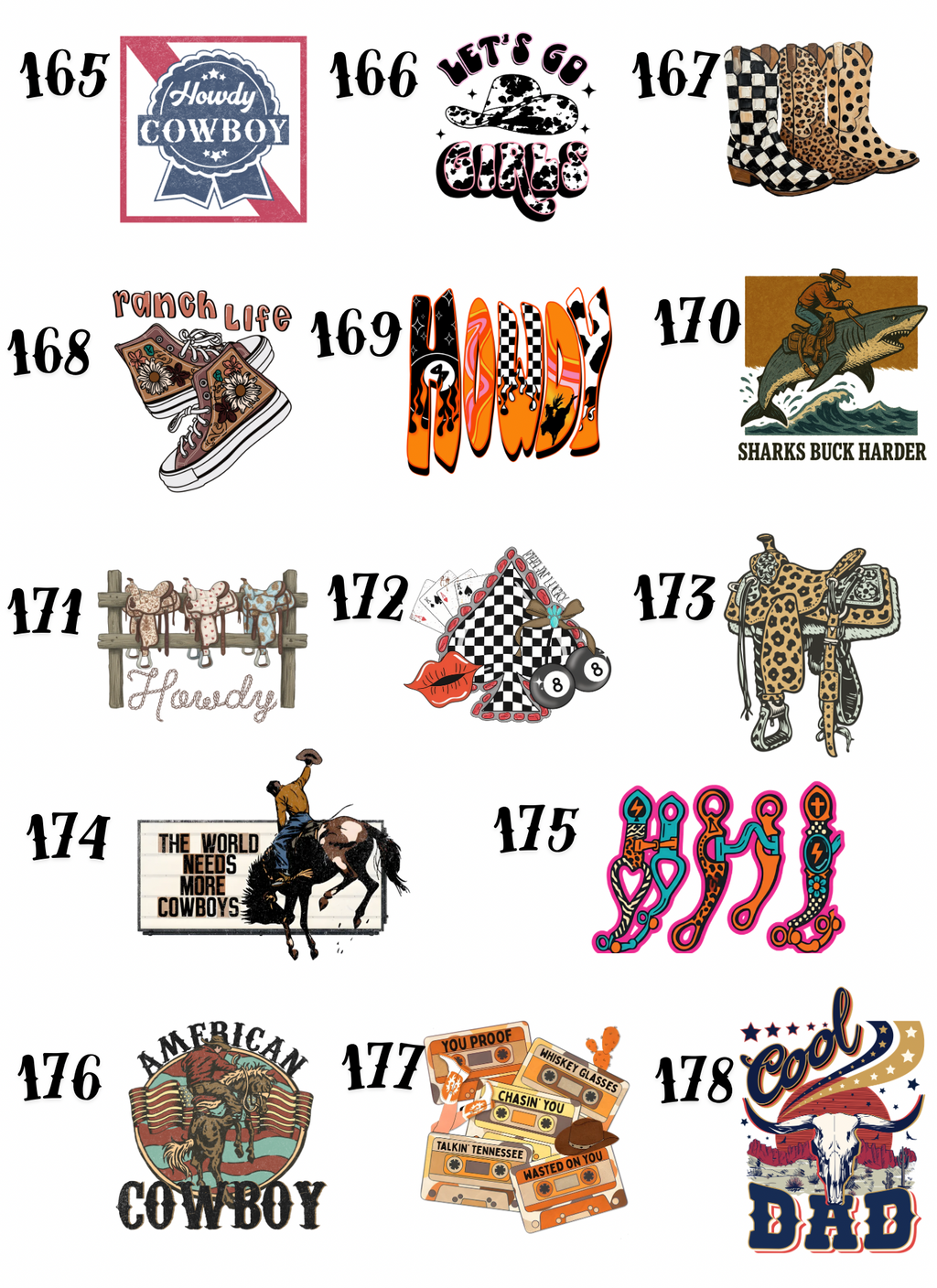Adult Custom Western Tees