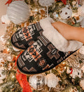 Black Aztec Slippers
