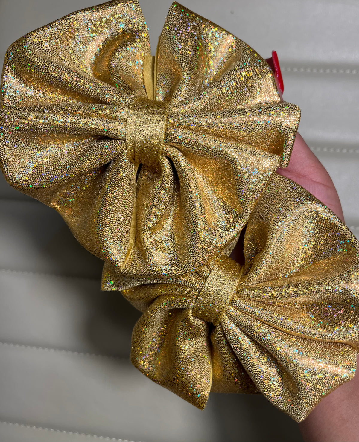 Glitter Gold Clip ons