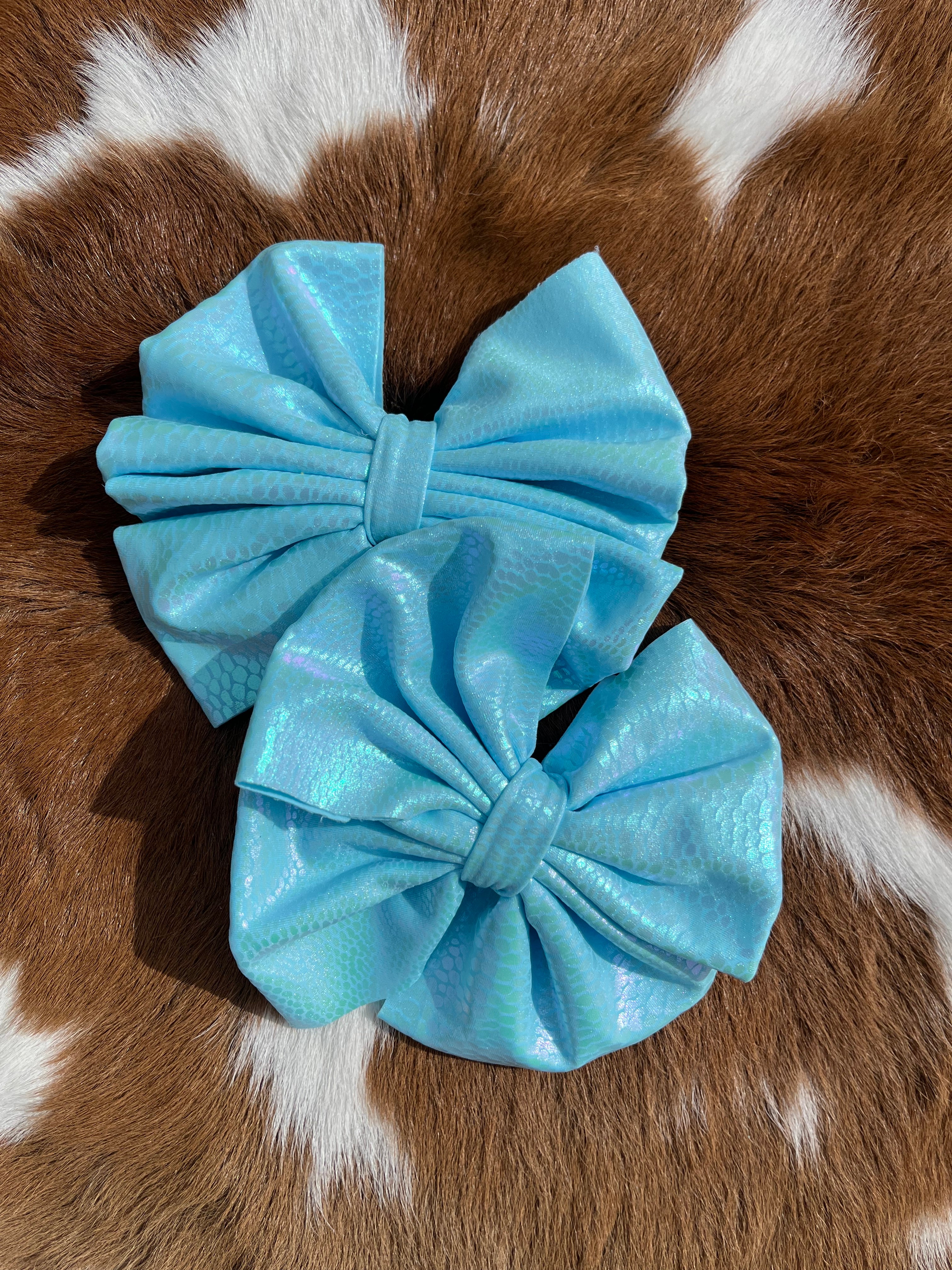 Blue Metallic clip ons