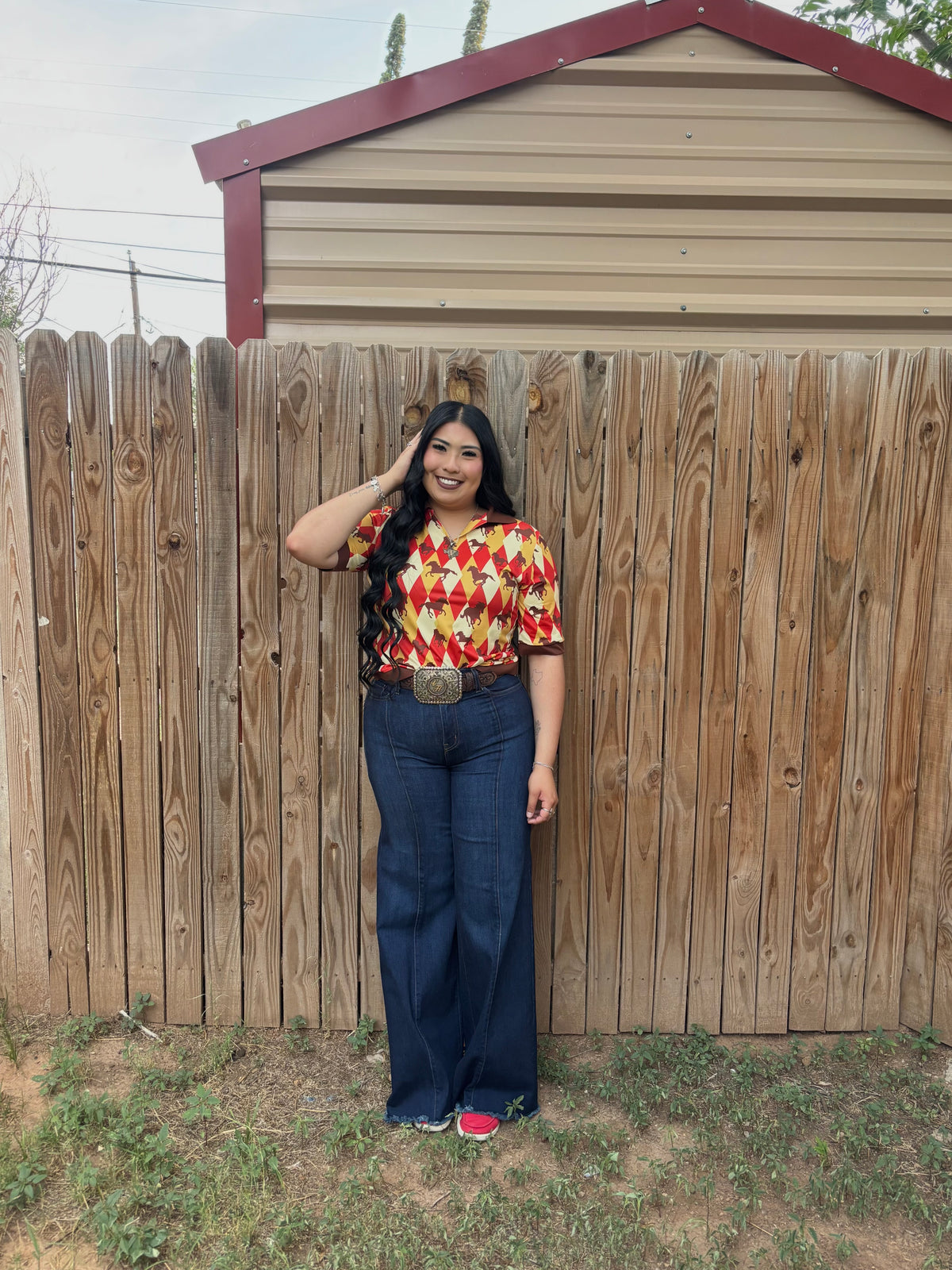Diamond Checkered Collard shirt