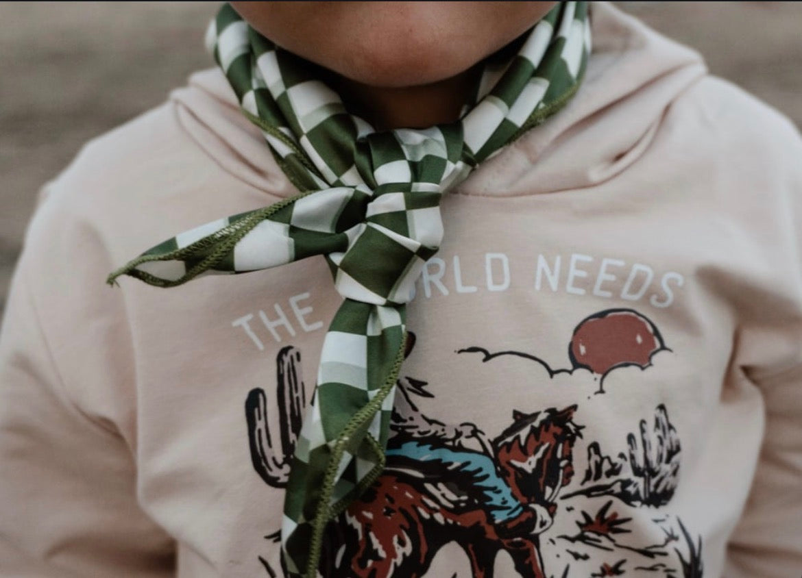 Checkered Green Wild rag