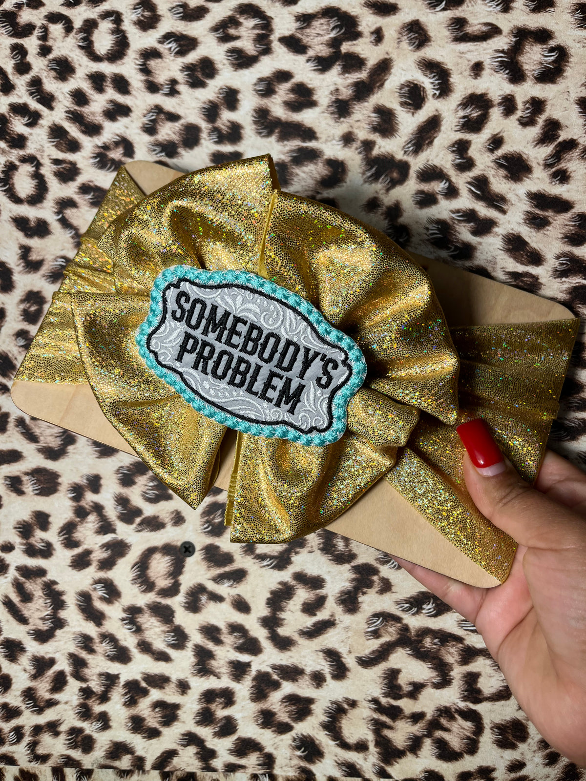 Somebody’s problem Gold Glitter Headwrap
