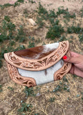 Brown Tooled Hide Wallet