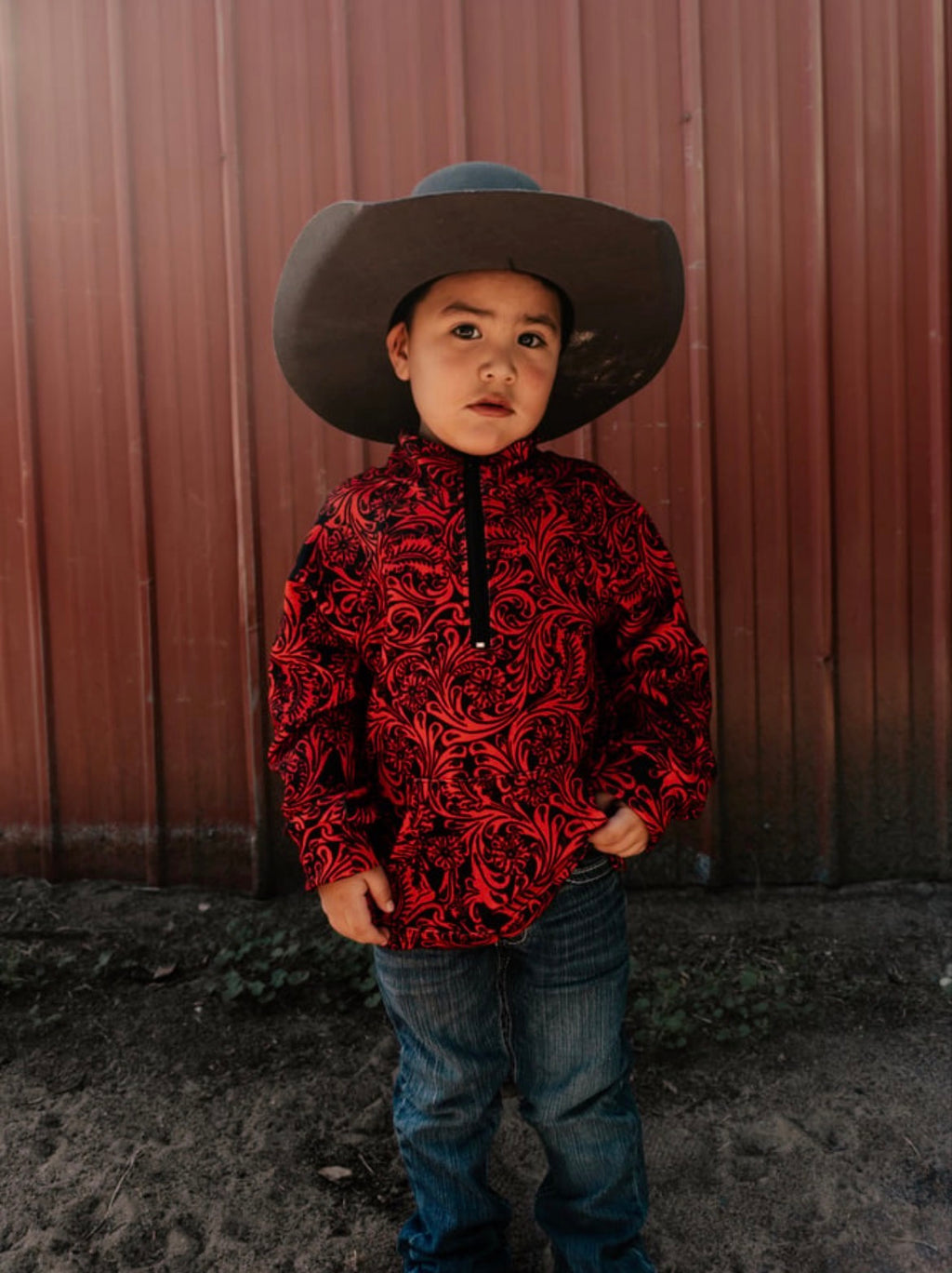 Red Tooled printed Pullover