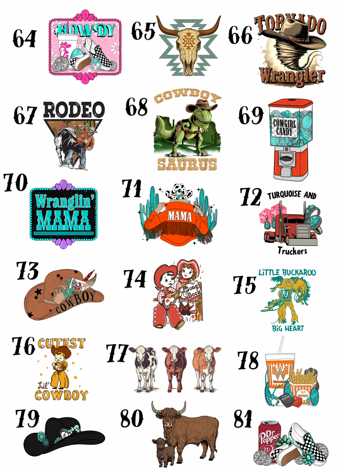Adult Custom Western Tees