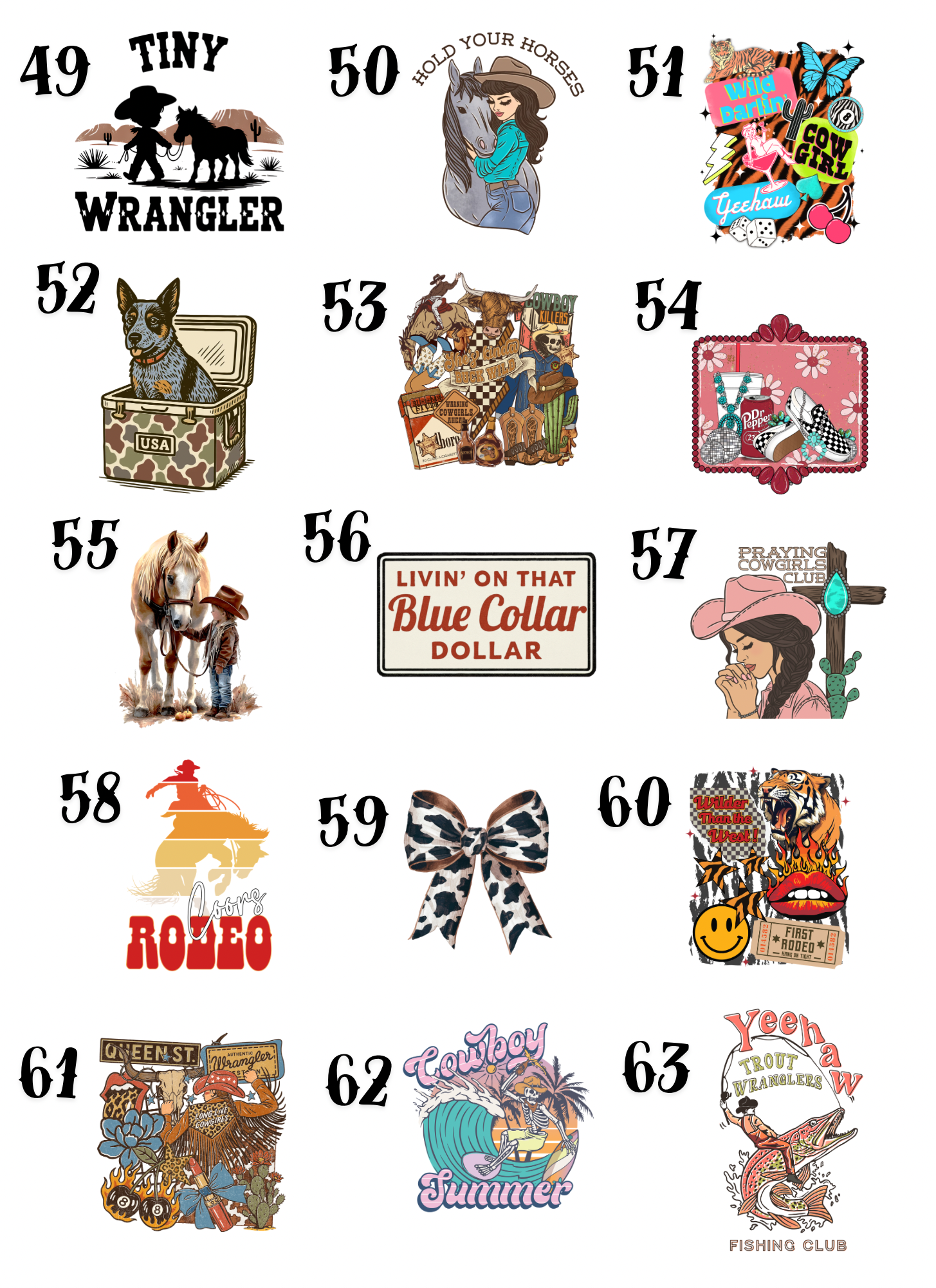 Adult Custom Western Tees